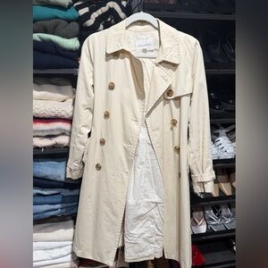 Banana Republic Cream Double-Breasted Trench Coat